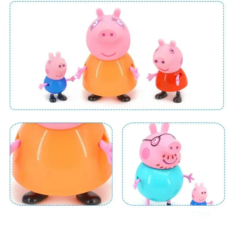 4 ชิ้น/เซ็ต Pepa Pig ของเล่น Action Figure George ครอบครัวของเล่นแม่และพ่ออะนิเมะของเล่นเด็กวันหยุดของขวัญ