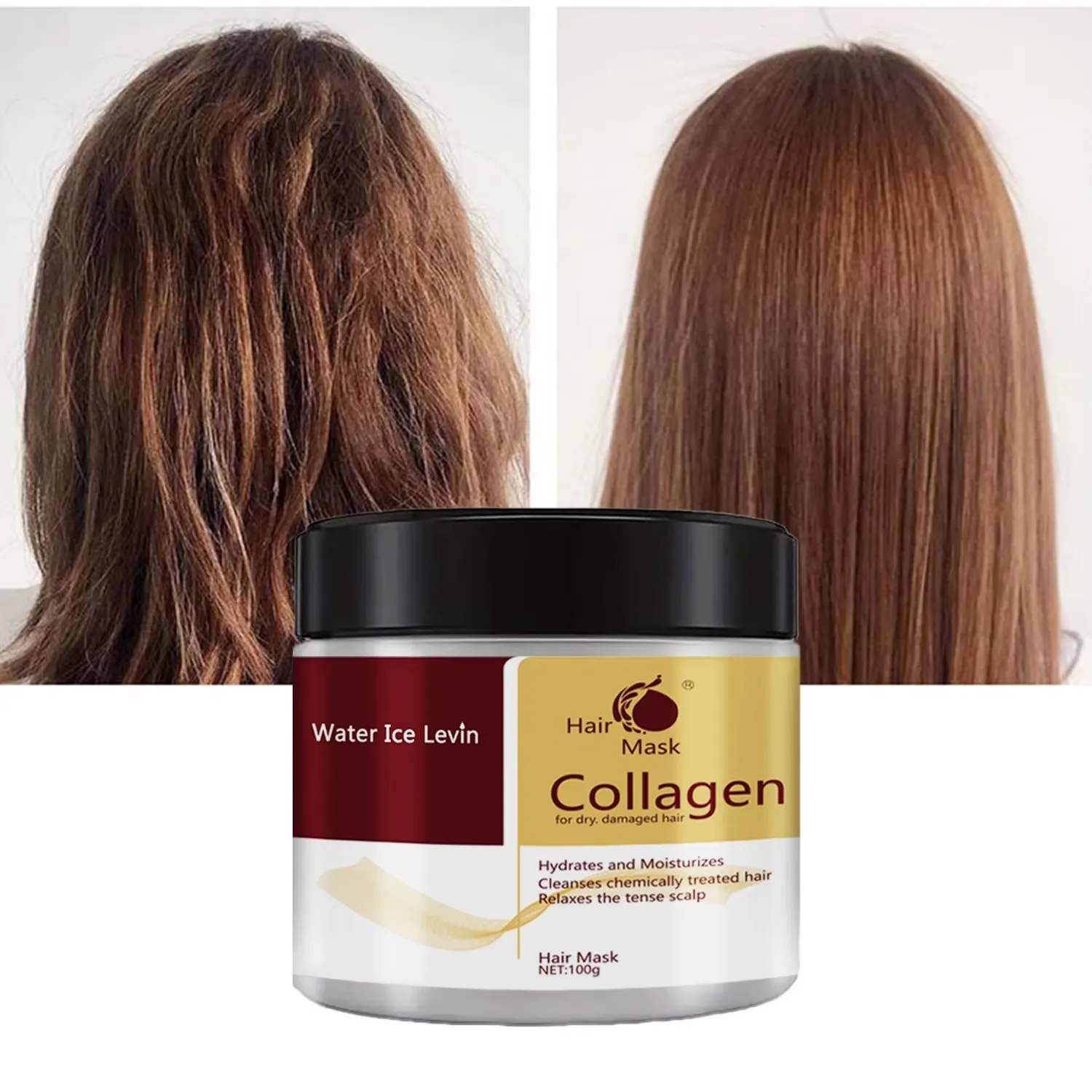 Colágeno cuidados com o cabelo reparação profunda condicionamento marroquino óleo de argan máscara de cabelo essência para reparação de cabelo seco e danificado revitalizar cuidados com o cabelo