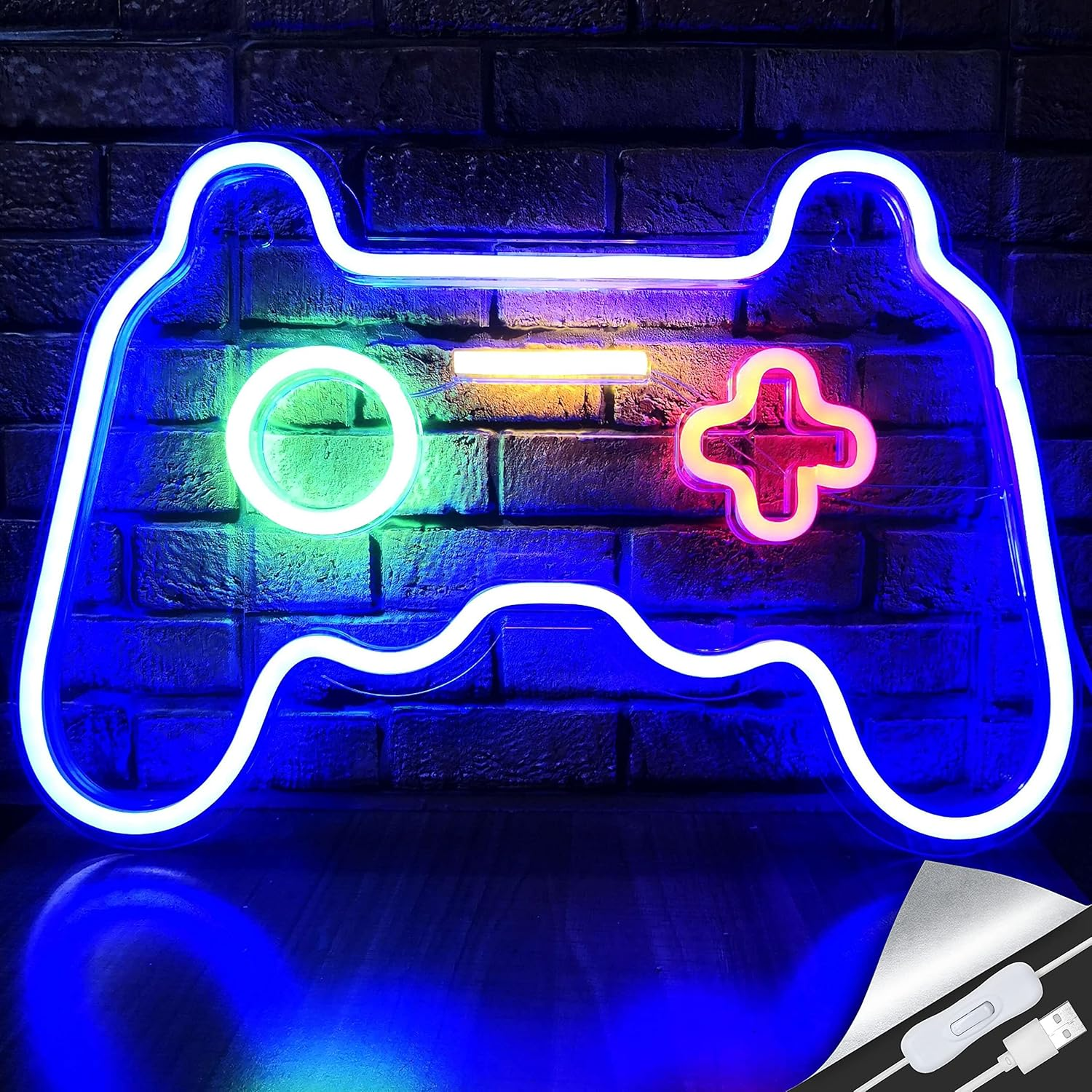 Gamer-Neonschild, Gamepad-Form für Teenager, Jungen, Gaming, Zimmer, Wand, Heimdekoration, Game-Controller, LED-Neonschild, coole Gamer-Geschenke