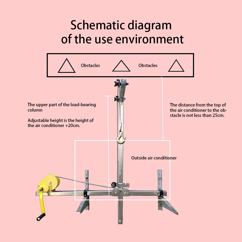 Air-conditioning Lifting Machine Bracket 10m / 25m Crane Lifting Bracket Side Swing Lifting Crane Bracket Manual Winch Assembly