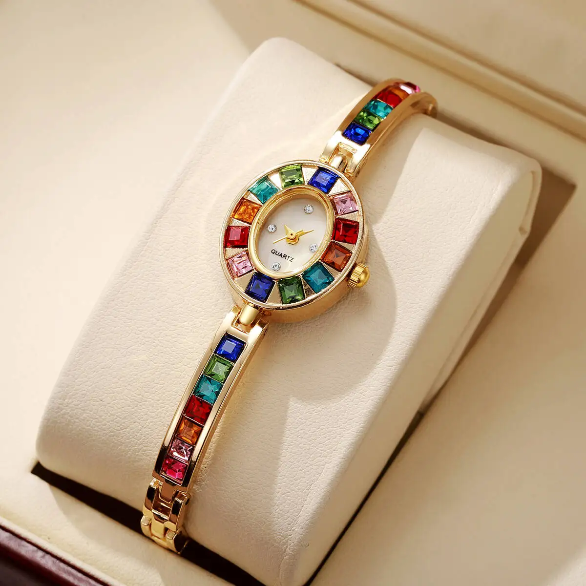 Luxo strass relógios femininos moda pulseira banda senhoras relógio de quartzo reloj mujer meninas relógio presente (sem caixa)