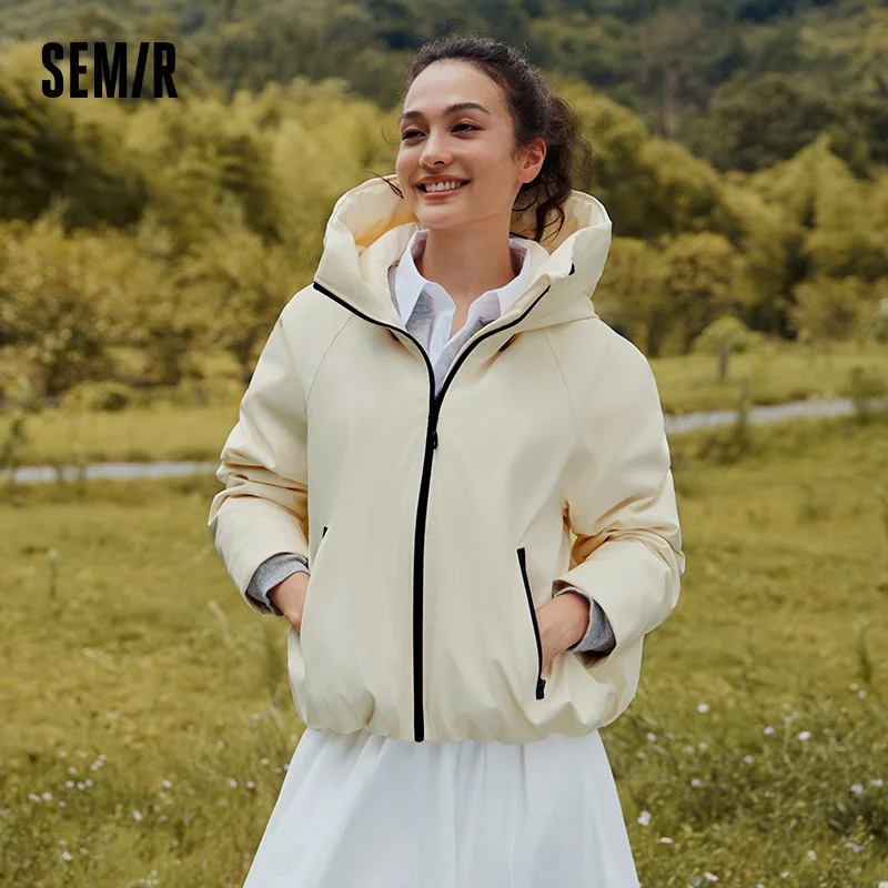 Semir jaqueta feminina inverno 90% para baixo preenchimento bud-estilo ao ar livre três-resistente 2025 novo oversize raglan à prova de vento feminino wear