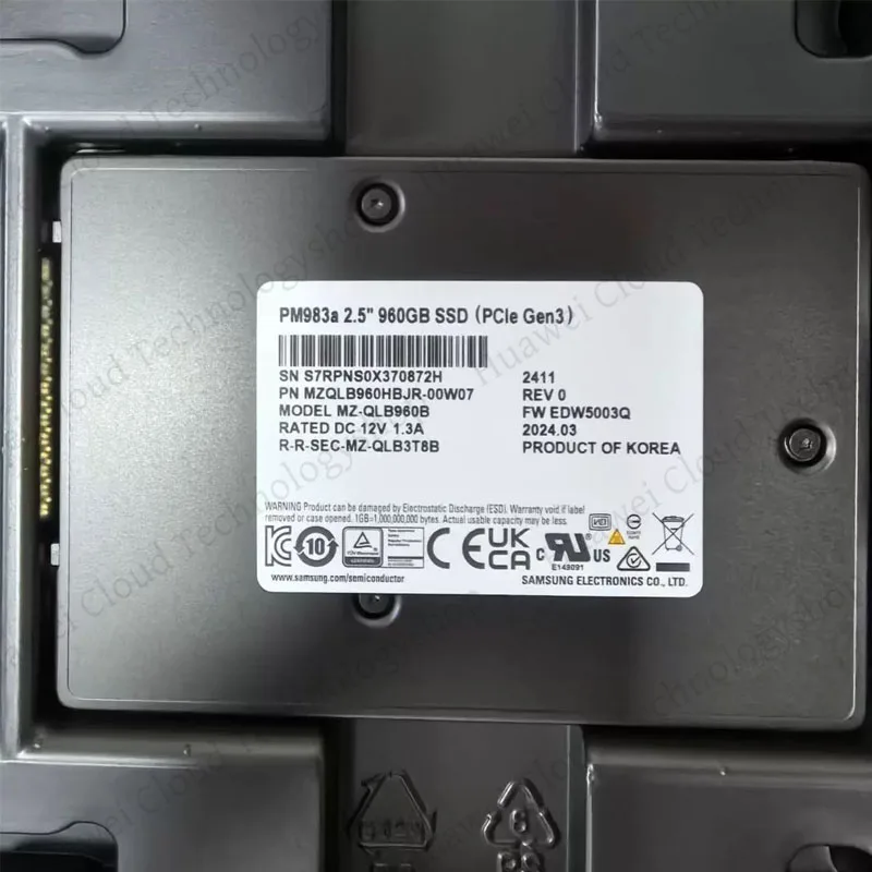 Nuovo PM983A /PM983 960G U.2 PCIE3.0 Unità a stato solido originale di classe aziendale MZQLB960HBJR-00W07 SSD