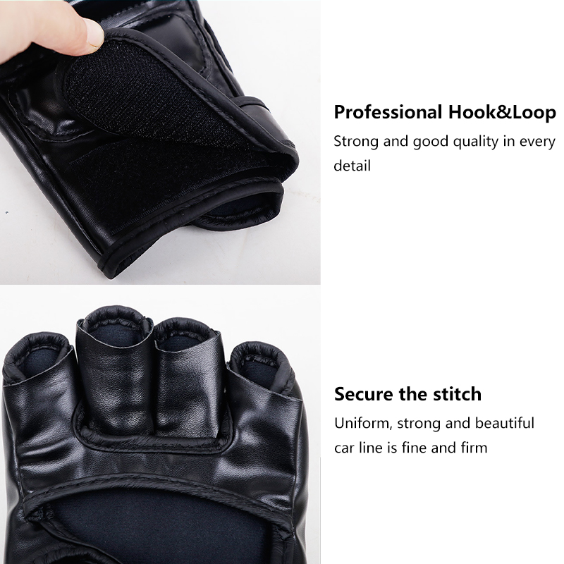 Guantes de entrenamiento de boxeo profesional, cojín de cuero de medio dedo para adultos, Sanda, boxeo, UFC, bolsa de arena para entrenamiento, nudillos