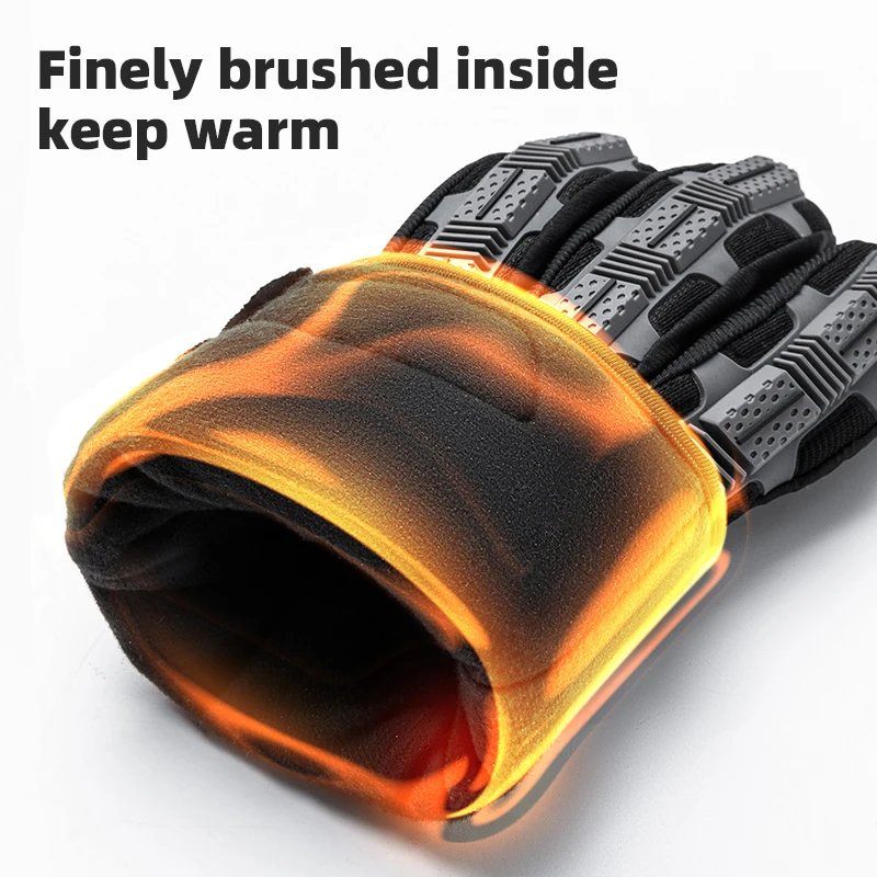 ROCKBROS Guantes de motocicleta de otoño invierno Transpirable SBR 6mm almohadilla engrosada Mantener caliente guantes de invierno Hombres Mujeres Deporte Guantes de ciclismo
