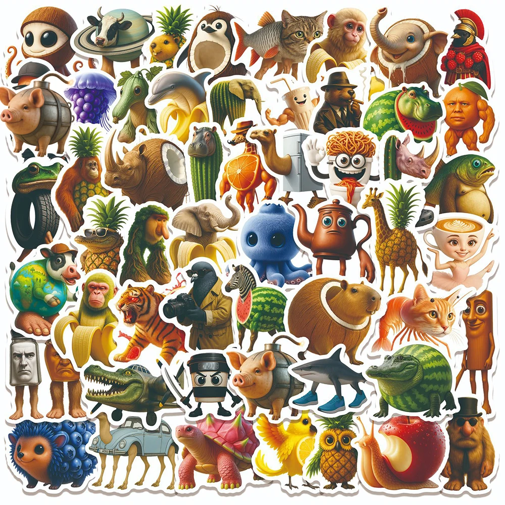10/30/60pcs อิตาเลี่ยน Brainrot สติกเกอร์ Tung Tung Tung Sahur Decals สติกเกอร์สัตว์ตลกของเล่นกันน้ํา DIY แล็ปท็อปโทรศัพท์รถ