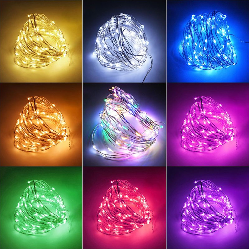 LED-Lichterkette, Silberdraht, Fee, warmweiße Girlande, Zuhause, Weihnachten, Hochzeit, Urlaub, Party, Dekoration, angetrieben durch Batterie