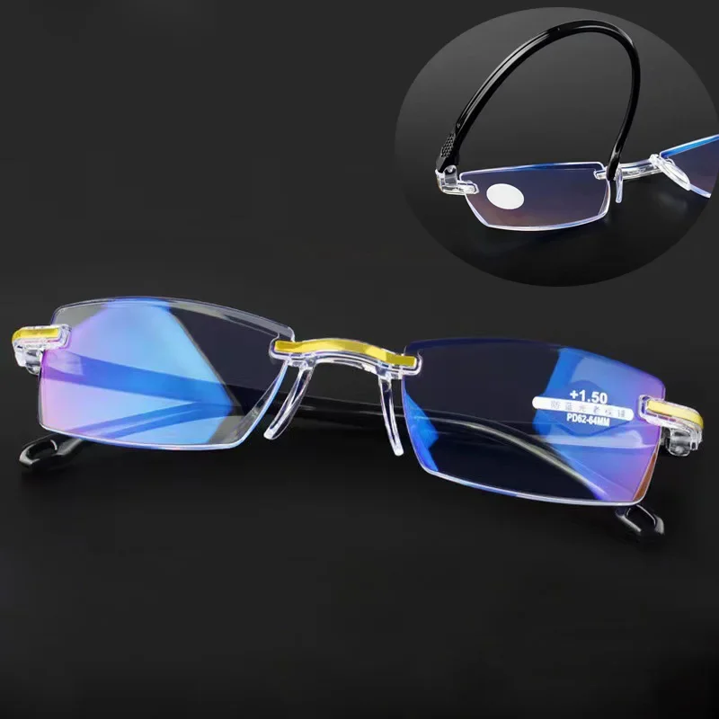 Dioptrías + 1,0 + 1,5 + 2,0 + 2,5 + 3,5 + 4,0 sin marco Anti-luz azul gafas de lectura mujeres hombres señoras presbicia monturas de gafas