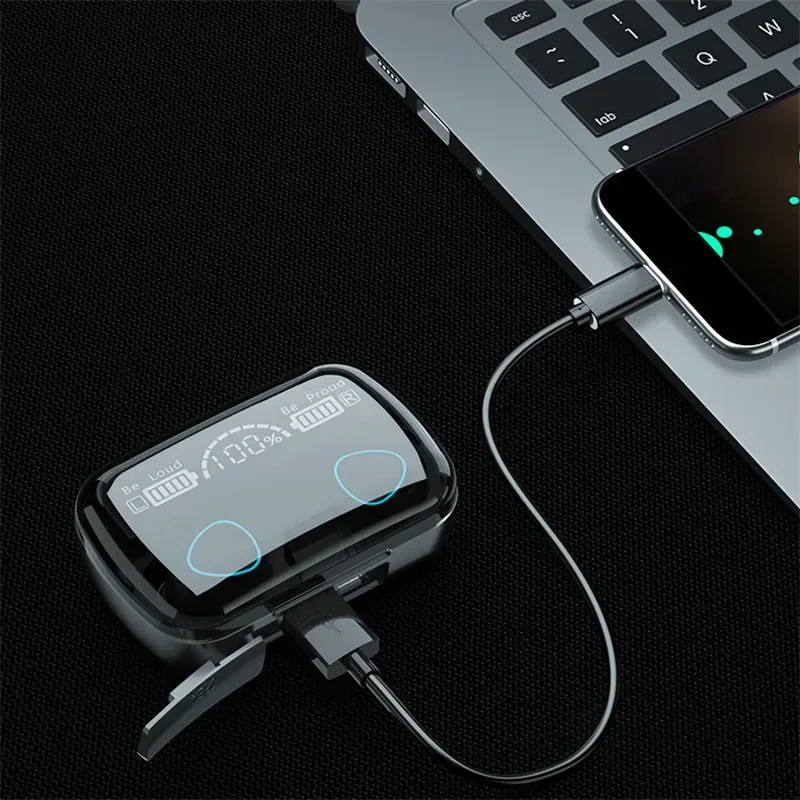 M10 TWS słuchawki Bluetooth 3500mAh etui z funkcją ładowania bezprzewodowe słuchawki z mikrofonem 9D Stereo sportowe wodoodporne słuchawki douszne