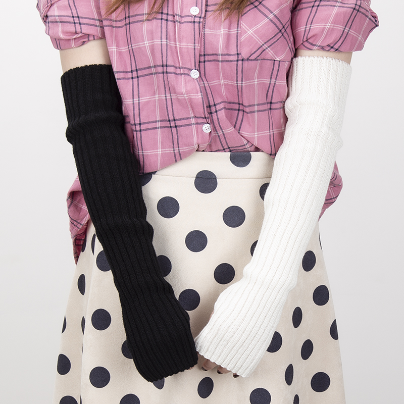 Phụ Nữ Dài Fingerless Gloves Mềm Mại Nữ Găng Tay Lolita Kawaii Mitten Mùa Đông Ấm Hơn DệT Kim Cánh Tay Nữ Tay Bé Gái Punk Gothic Găng Tay