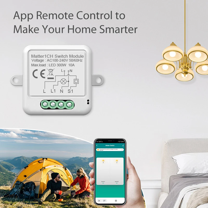 Módulo Smart Switch Breaker, Disjuntor, Wi-Fi, Domótica, Colisão com Homekit, Alexa, Google