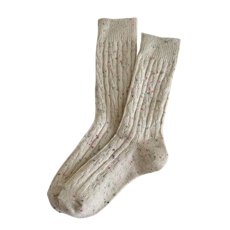 Calcetines de mujer invierno nueva novedad moda estilo japonés Casual calcetines cálidos a rayas otoño calcetines de lana simples para niñas de moda