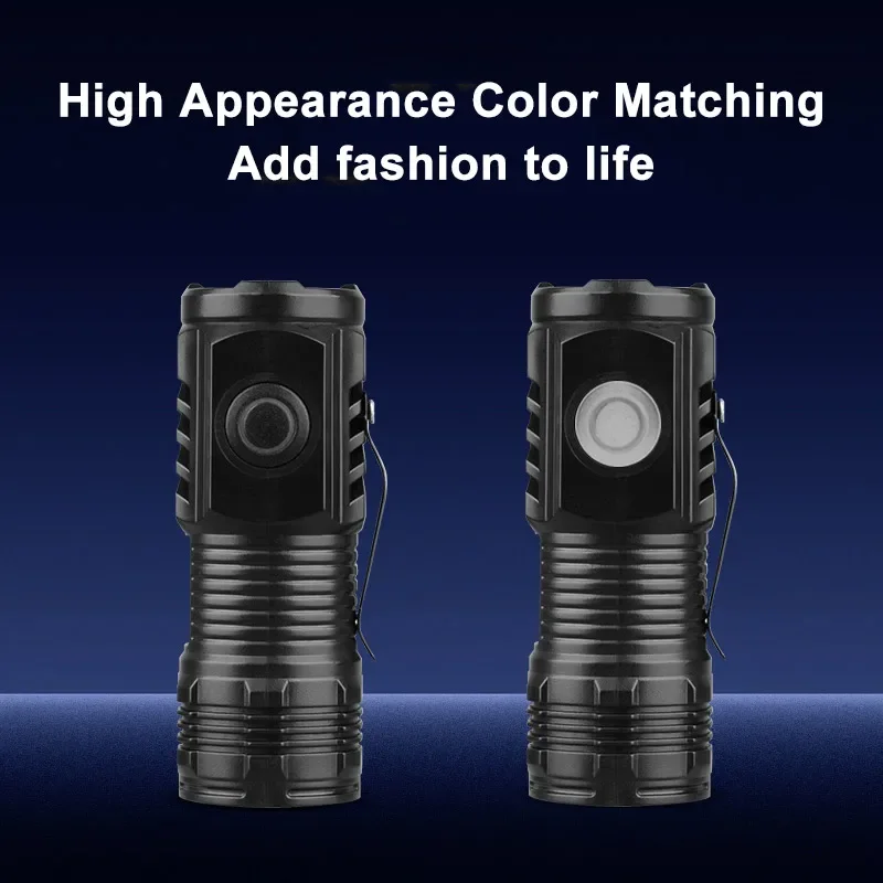 Torcia esterna ricaricabile Torcia portatile a luce forte impermeabile per campeggio Walking Lampada di illuminazione EDC portatile