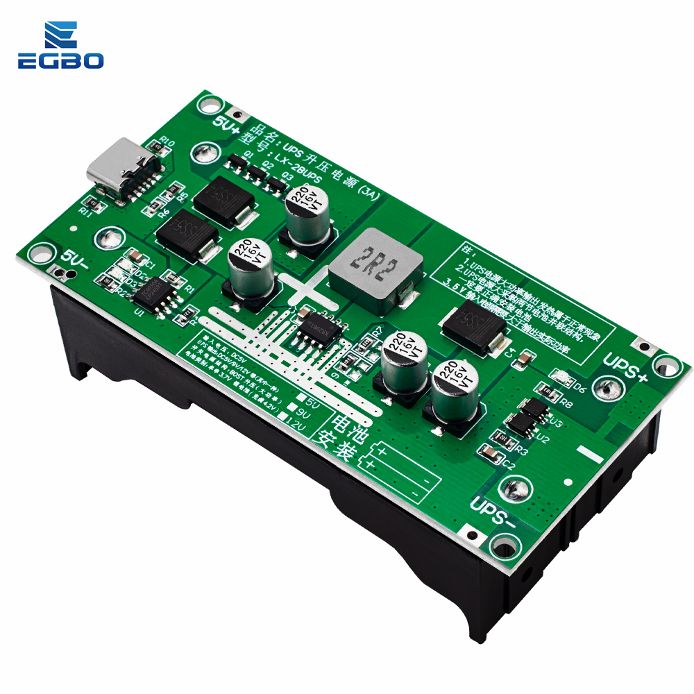 Typ-C 15 W 3 A 18650 Lithium-Batterie-Ladegerät-Modul DC-DC Step-Up-Booster Schnellladung USV-Stromversorgung/Konverter 5 V 9 V 12 V