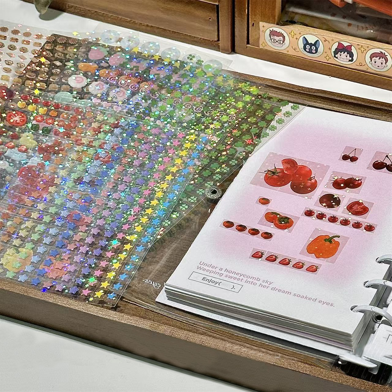 3/6Pcs Retro MINI Tomato Cube Transparent Film Stickers PET DIY Scrapbooking Decor Sticker Phone Decal Journaling Stationery