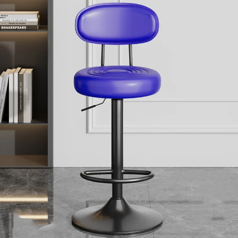 Swivel Adjustable Height Bar Stool Backrest Minimalist For Home Pub Reception Cashier Counter Modern High Seat Stool