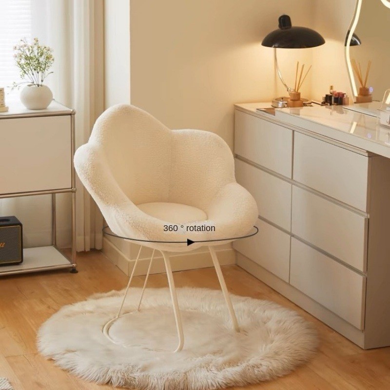 X&D Light Luxury High-end Instagram Style Makeup Stool For Home Use Women's Bedroom Backrest Chair Simple Dressing Stool New Hot