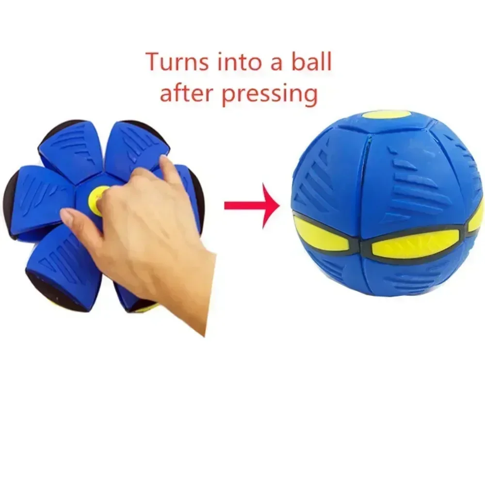 ของเล่นสุนัขของเล่นสนุกกลางแจ้งเด็กหญิง Flying Saucer Ball Magic Deformation UFO ไม่มีไฟ LED ของเล่น Decompression ของขวัญ