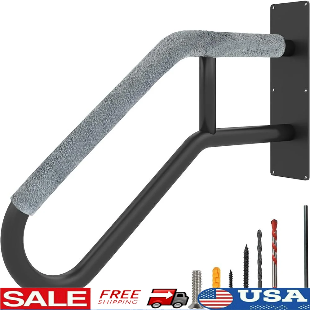 Outdoor Handrails Steps Wall Mount Grab Bars Safety Railing Kids Elderly 1-3 Steps Durable Steel Installation Tools Included