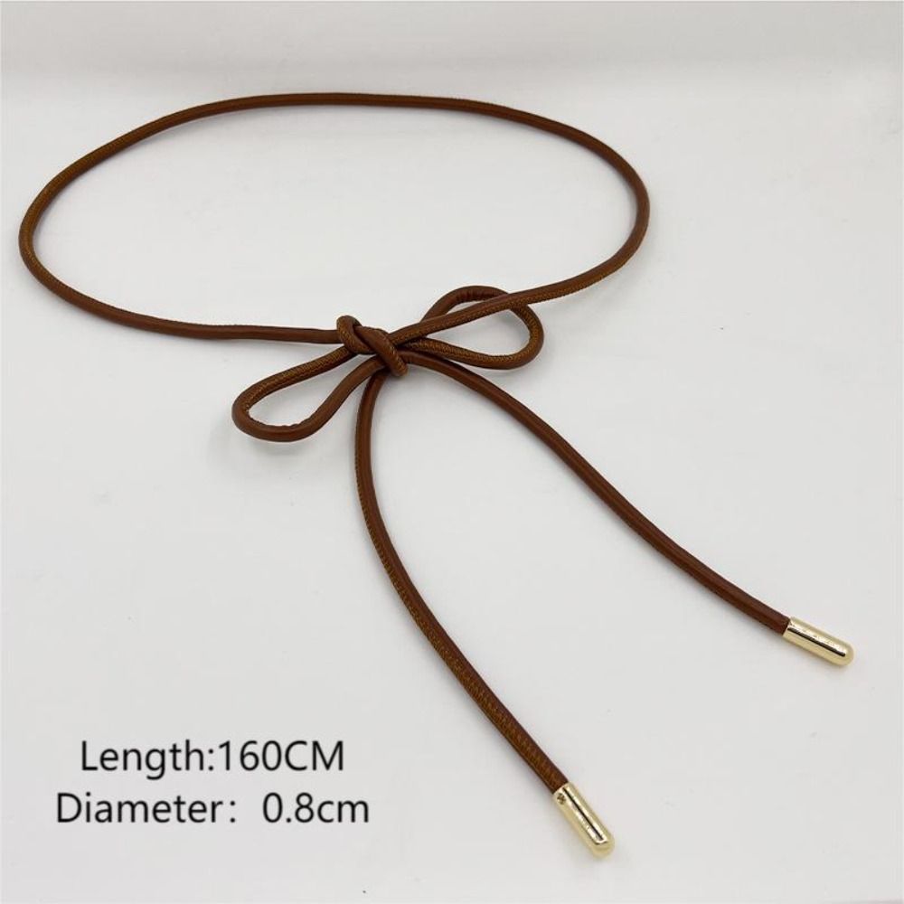 Ceinture fine ronde en cuir pour femme, ULnouée à la taille, ceinture décorative pour manteau, sangle de pull, jupe à la mode, nouveau