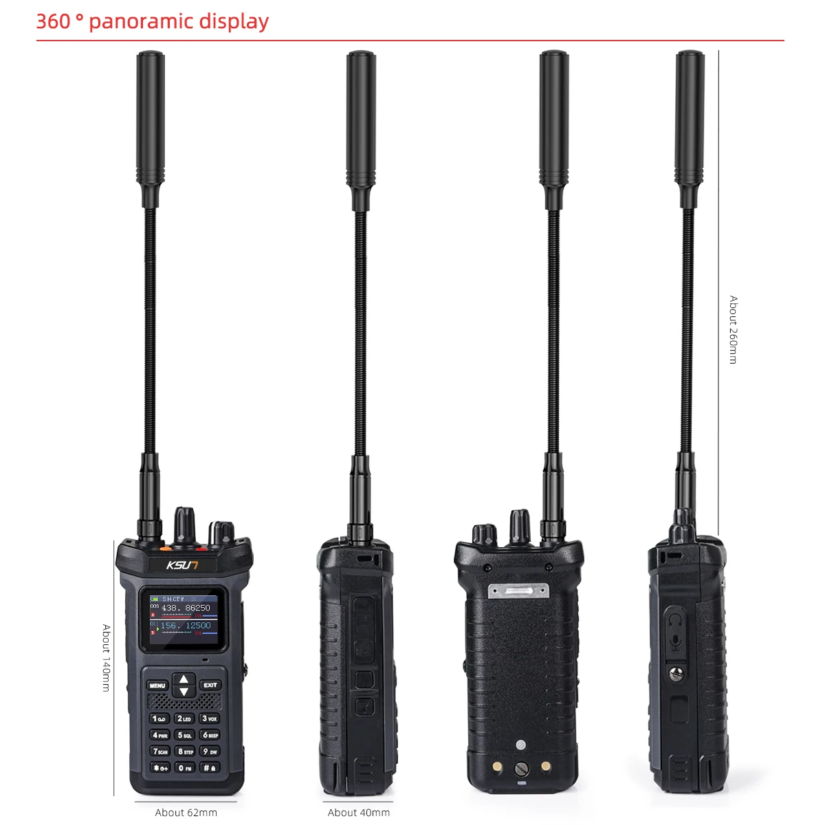 Professional Long Range Walkie Talkie Powerful Portable VHF UHF Radio Communicate Transceiver Wireless Device 20W KSUN UV119D