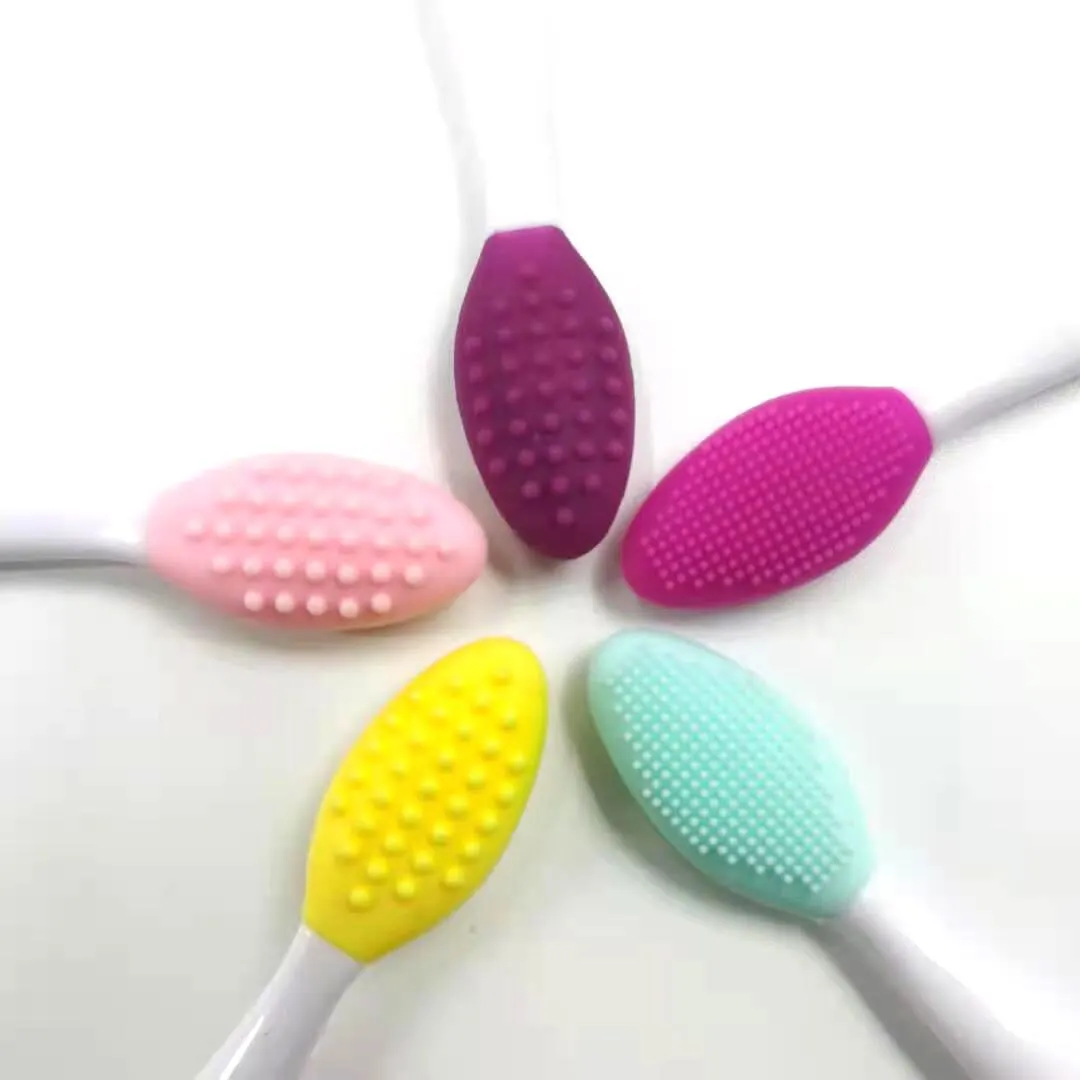 Cuidados com a pele lábio esfoliante limpeza facial rosto esfrega nariz escova limpa cravo remover silicone dupla face ferramenta de cuidados com a pele
