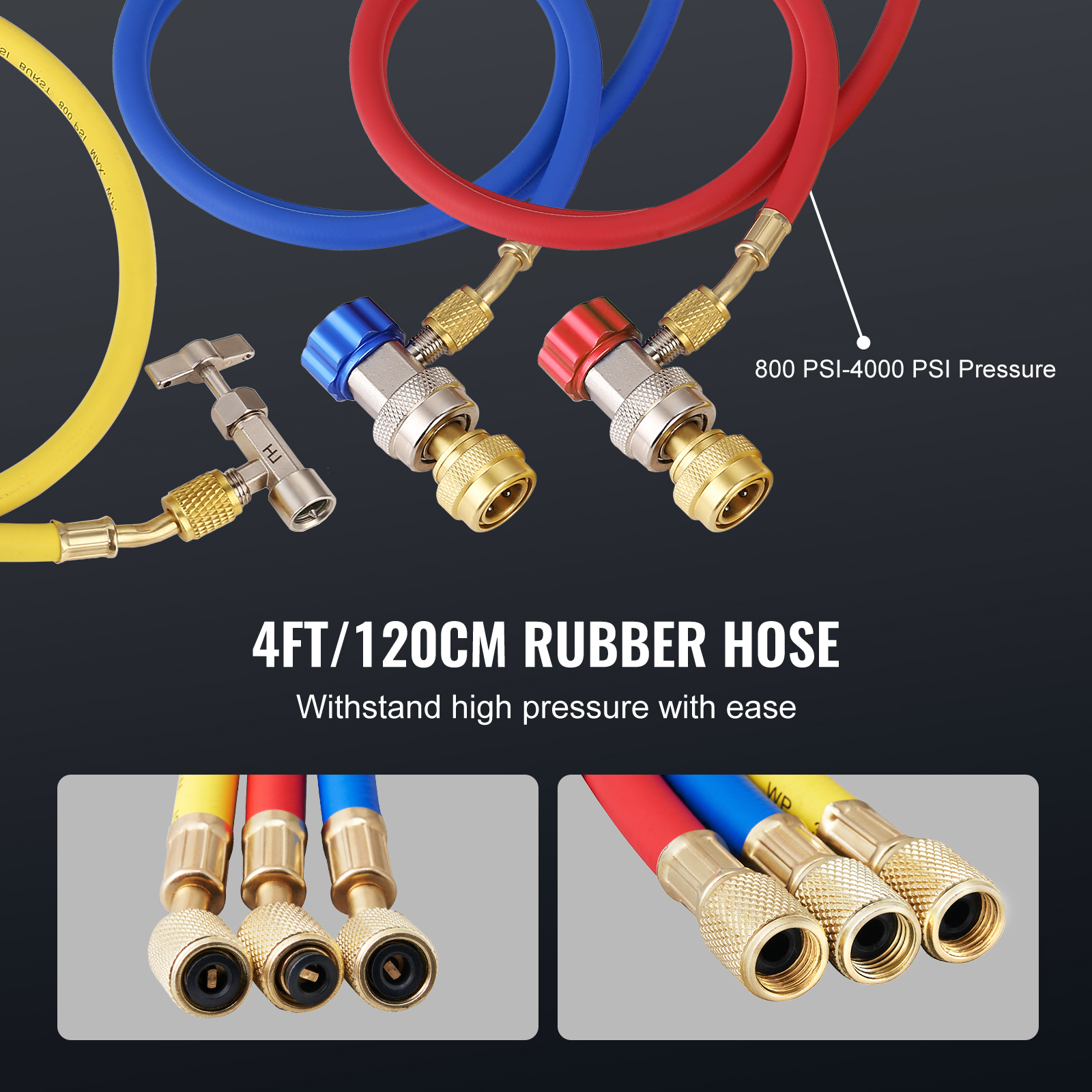 VEVOR 3.5/4CFM Single Stage Rotary Vane HVAC Air AC pompa per vuoto e Kit refrigerante A/C Set manometro collettore per aria condizionata