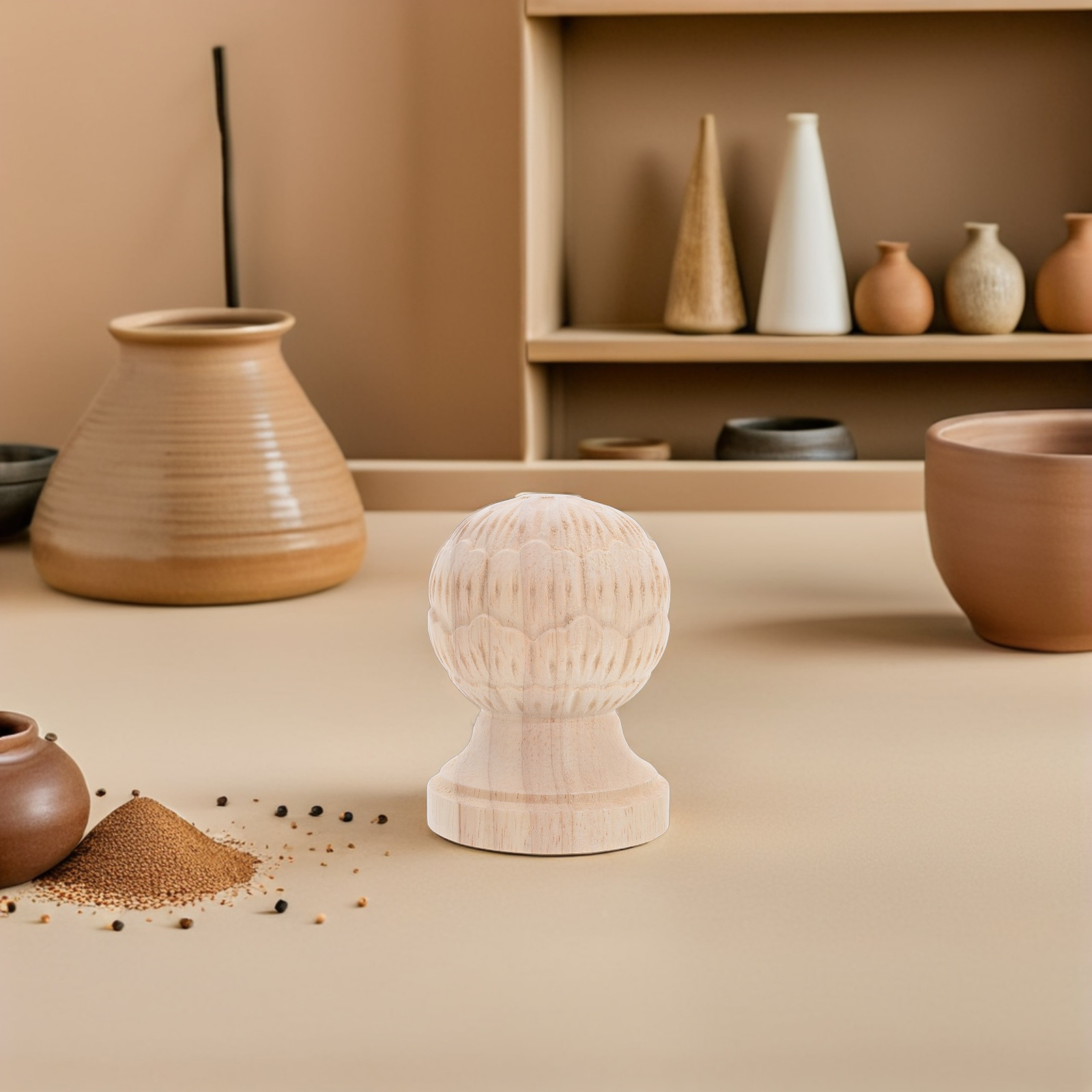 Escada de madeira abacaxi finial esculpido newel post caps clássico estilo europeu substituição para postes cama decoração móveis