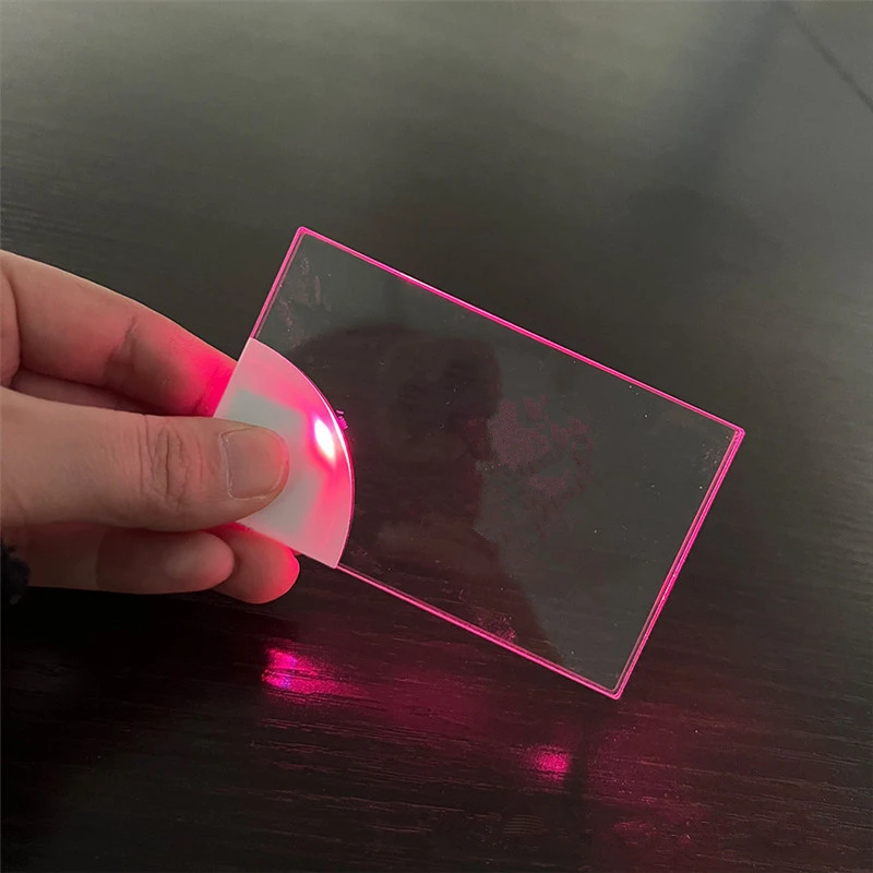 แผงวงจรชื่อไฟ LED อะคริลิคแบบ DIY, หลอดไฟ LED สำหรับนามบัตรขนาด1/5/10ชิ้นแผงวงจรชื่อเรืองแสงโปร่งใสไฟตกแต่งแบตเตอรี่ของขวัญ