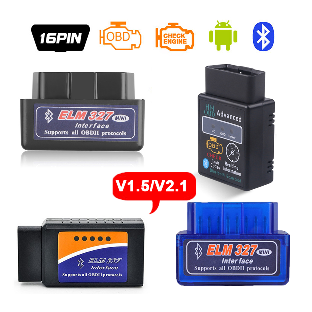Bluetooth ELM327 Auto V1.5 V2.1 OBD2 Сканер Инструмент для считывания кодов Автомобильный диагностический инструмент MINI Inter Face Check Engine V1.5 V2.1 Для автомобиля