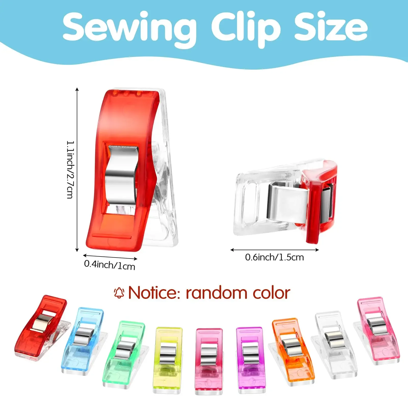 50PCS เย็บคลิปคลิปที่มีสีสันพลาสติกอเนกประสงค์หัตถกรรมถักถักความปลอดภัยเสื้อผ้าคลิปสี Binding คลิปกระดาษ