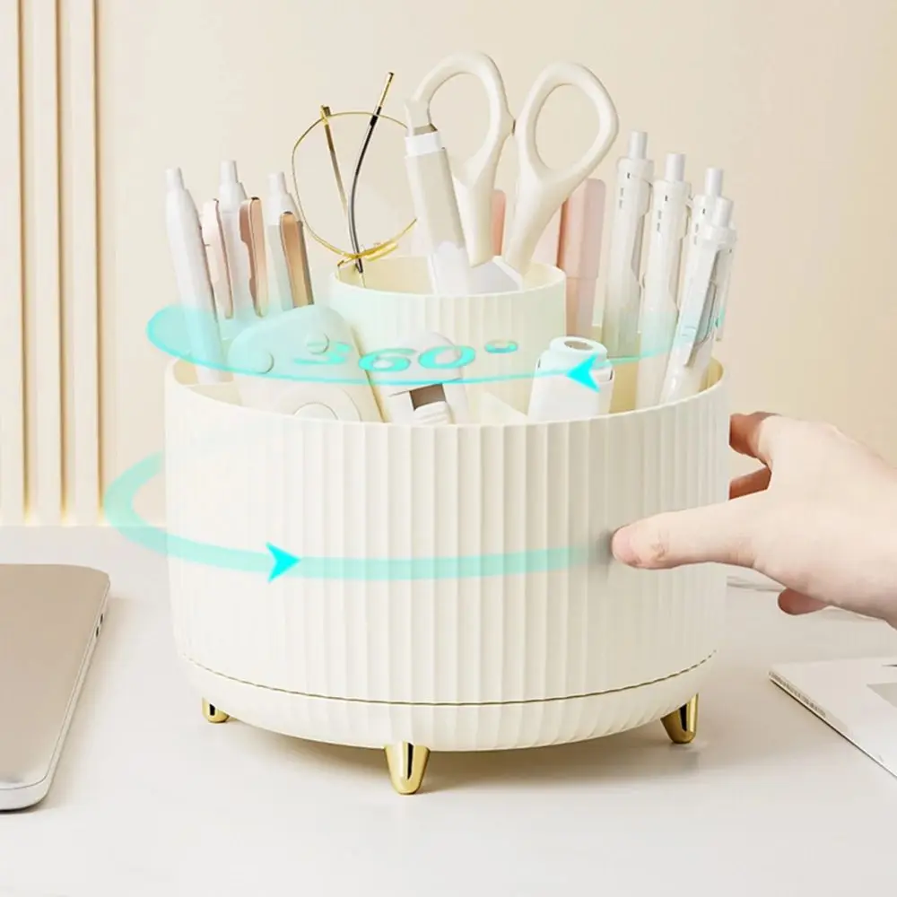 360 หมุนผู้ถือแปรงแต่งหน้าเดสก์ท็อปเครื่องสําอางค์หมุน Desktop Storage กล่องแบบพกพาลิปสติกผู้ถืออายไลเนอร์