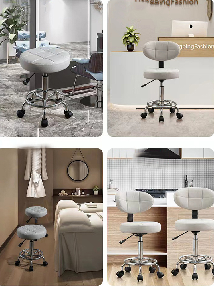 Taburete de peluquería, muebles de salón, sillas de barbería, silla de tatuaje Stylis, silla de trabajo giratoria elevable con polea para uñas de belleza