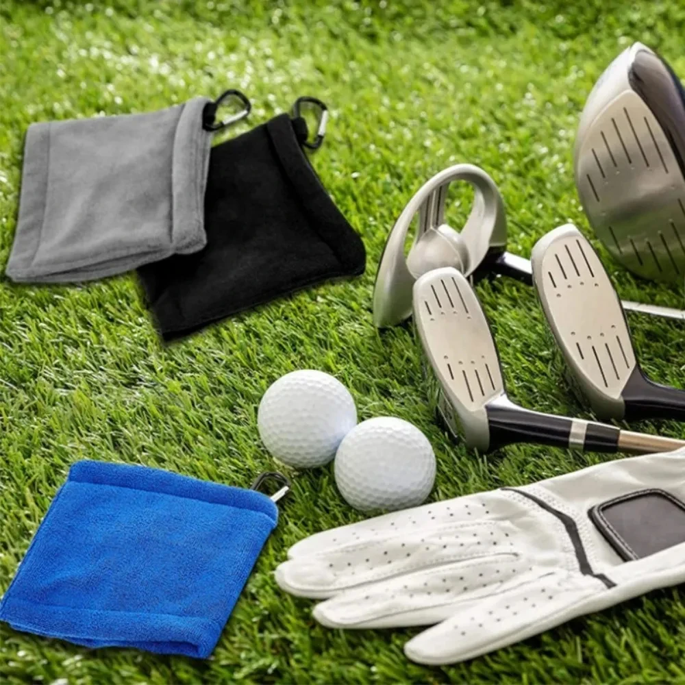 Asciugamano da golf 14 * 14 cm Asciugamani per pulizia ad alto assorbimento d'acqua con moschettone Panno per pulizia assorbente del sudore Pulisci il club