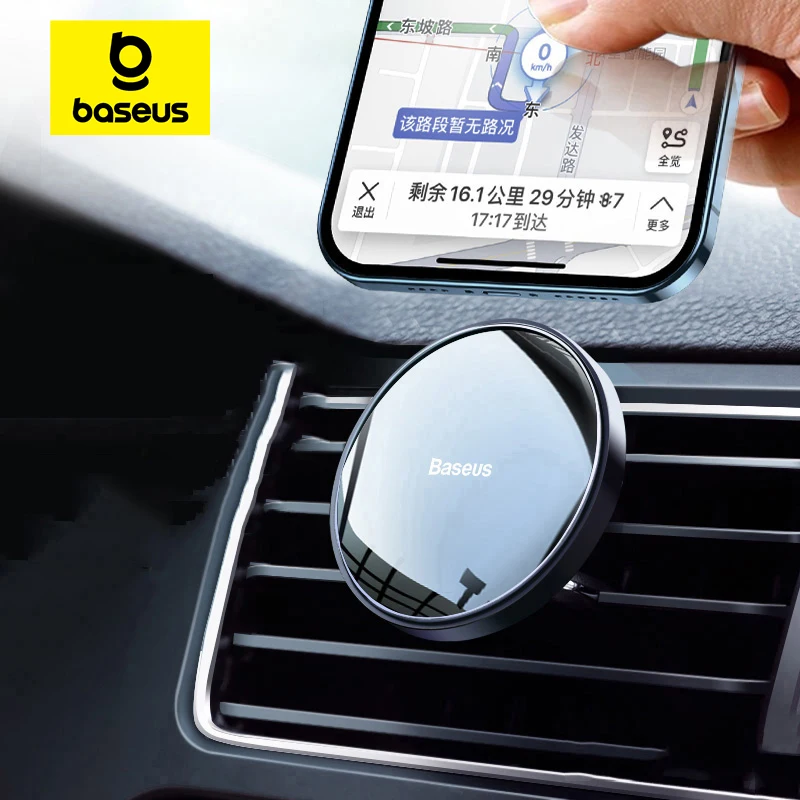 Baseus ที่วางโทรศัพท์ในรถยนต์แม่เหล็กช่องระบายอากาศสากลสําหรับ iPhone 13 14 15 Pro สมาร์ทโฟนขาตั้งโทรศัพท์ในรถยนต์รองรับคลิปยึด