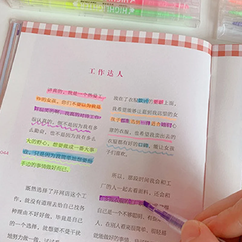 3/6 ชิ้น/เซ็ต Double HEAD Fluorescent Highlighter ปากกาเครื่องหมายพาสเทลปากกาสําหรับนักเรียนโรงเรียนอุปกรณ์สํานักงานเครื่องเขียนน่ารัก