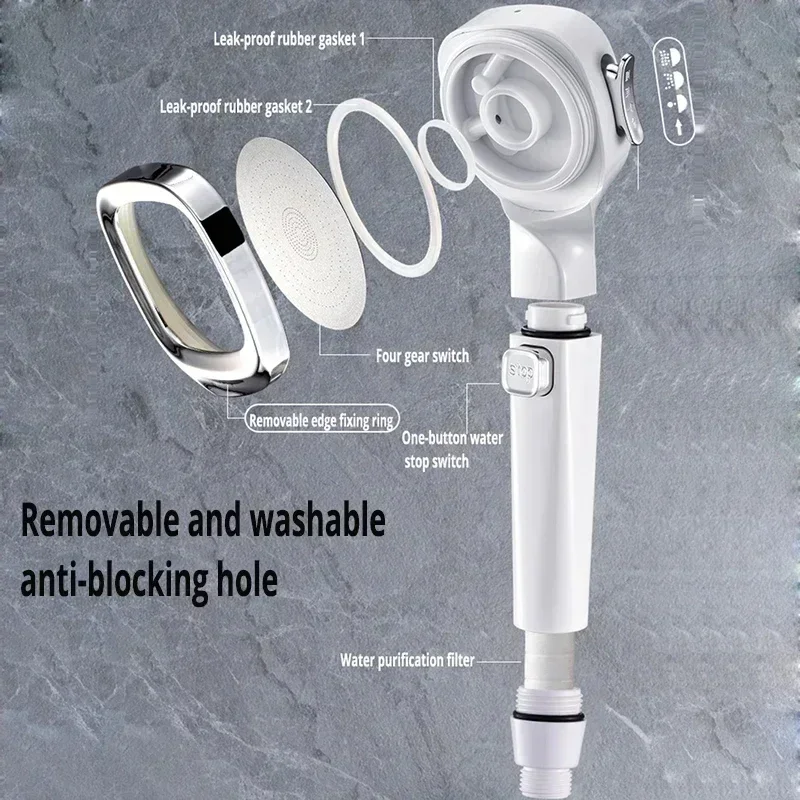 Soffione doccia ad alta pressione Xiaomi Set soffione doccia con filtro regolabile in 3 modalità Nuovo spruzzatore per accessori per soffione doccia da bagno intelligente