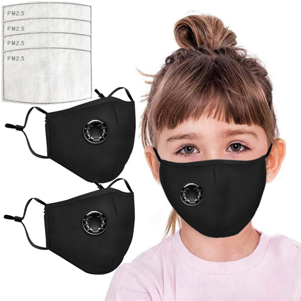 Mascarilla protectora lavable y reutilizable para niños, máscara transpirable con filtro de carbón activado, a la moda