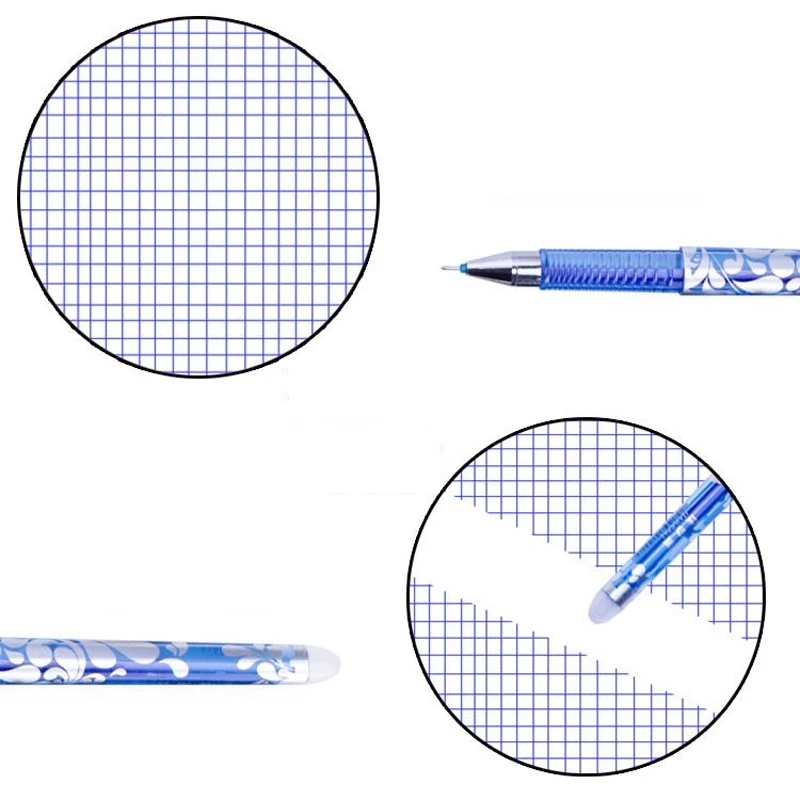 13 ชิ้น/เซ็ต Erasable GEL ปากกาชุด 0.5mm Nib สีฟ้า-หมึกสีดํา,ปากกาเจลแบบรีฟิล, เหมาะสําหรับโรงเรียนและอุปกรณ์สํานักงาน