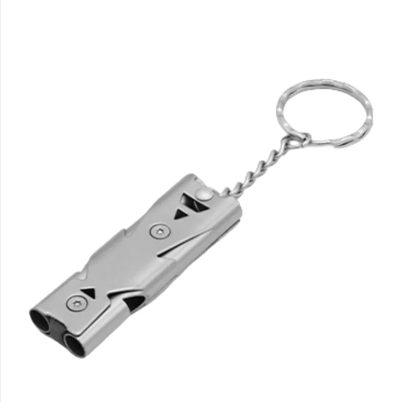 Double Pipe Whistle Pendant Keychain High Decibel Portable Outdoor Survival Emergency Camping Tool Multifunction Whistle 1PC