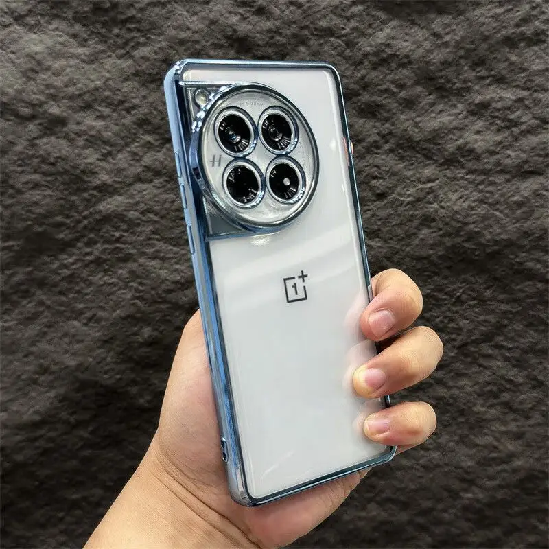 Casing untuk Oneplus 13 12 12R 11 Nord 4 Ce 4 3 Lite Ace3 Pro penutup mewah transparan elektroplating sarung TPU lunak untuk satu Plus 13