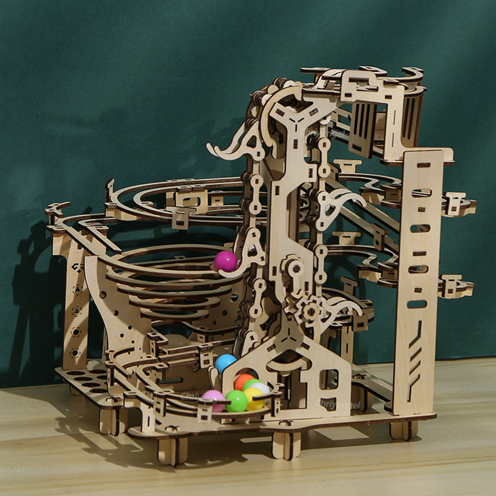 3D 木製パズル DIY 組立機械モデル構築キットマーブルランセットクラフト STEM キット家の装飾ギフト大人子供