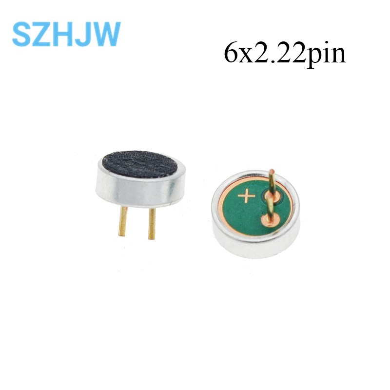 Micrófono eléctrico de condensador con 2 pines, 4,5x2,2mm, 6x2,2mm, 6x5mm, 9x7mm, 9x4,5mm, 52DB, 10 unids/lote por bolsa