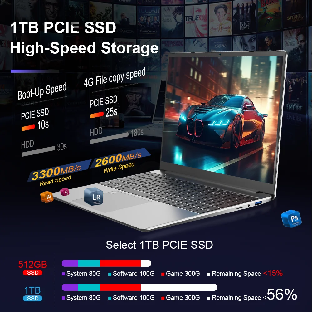 Computadoras portátiles para juegos Ninkear A15 Plus AMD Ryzen ™   7 5700U 4.3Ghz 15.6' FHD IPS 32GB DDR4 + 1TB SSD Teclado retroiluminado FP Desbloqueo
