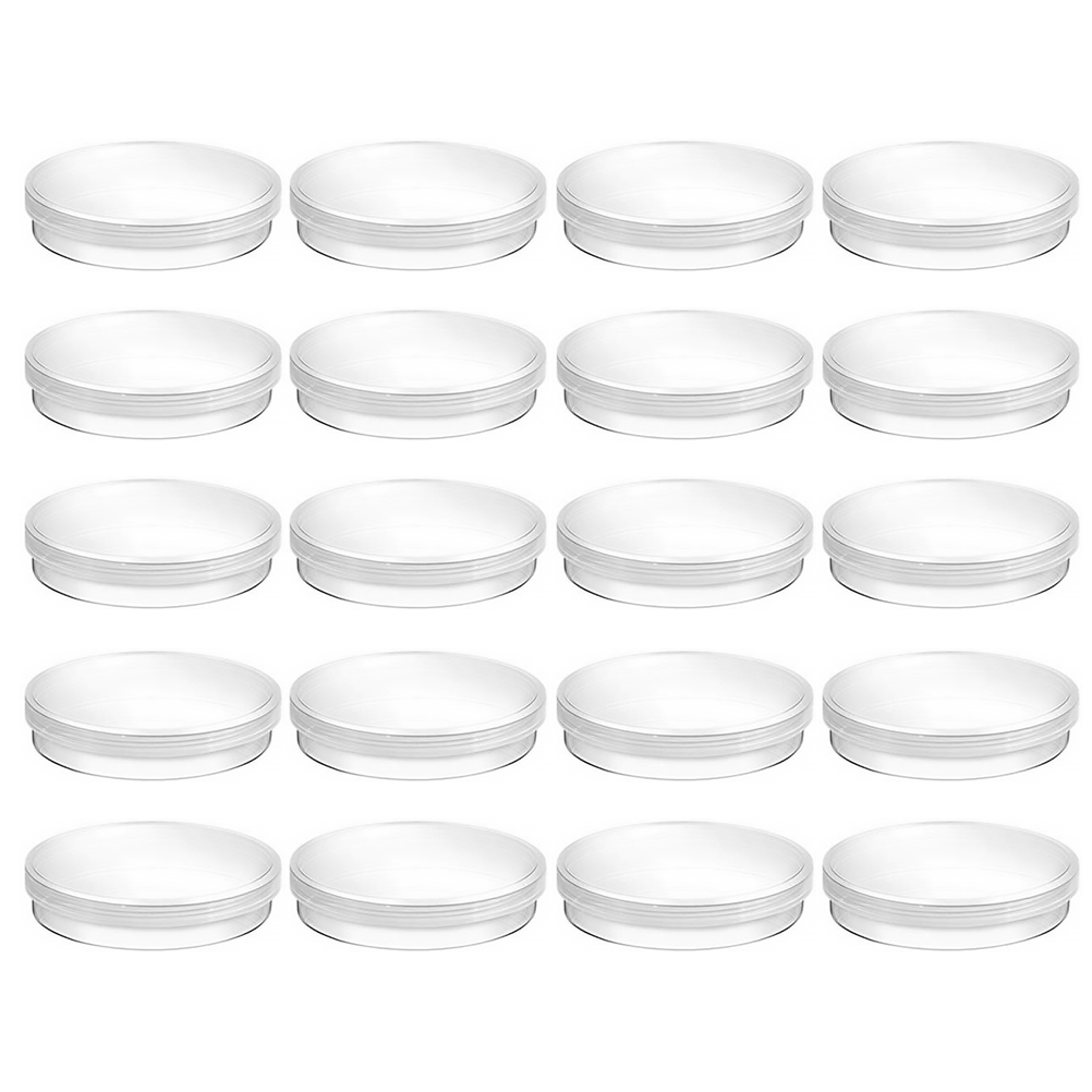 20 Pcs 페트리 접시 투명 문화 요리 과학 연구 실험실 버섯 헤비 듀티 생물학적 플라스틱 재사용 가능