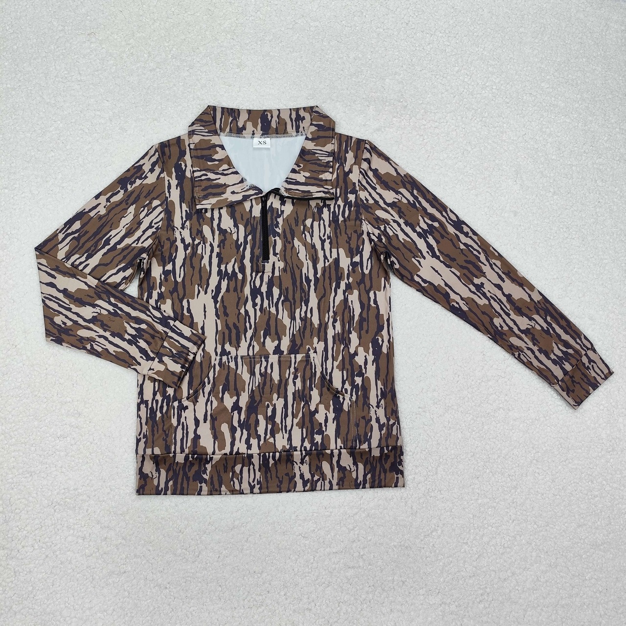 女性用長袖カモTシャツ,ジッパー付き大人用Tシャツ,女の子用ポケットセーター,卸売