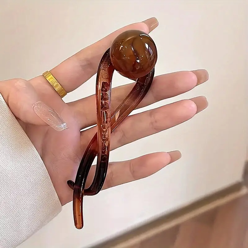 Vintage Kaffee-Acryl-Perlen-Haifisch-Clip, French Twist, rutschfest, mehrfarbig, weiblich – nur, Frauentagsgeschenk ist bevorzugt!