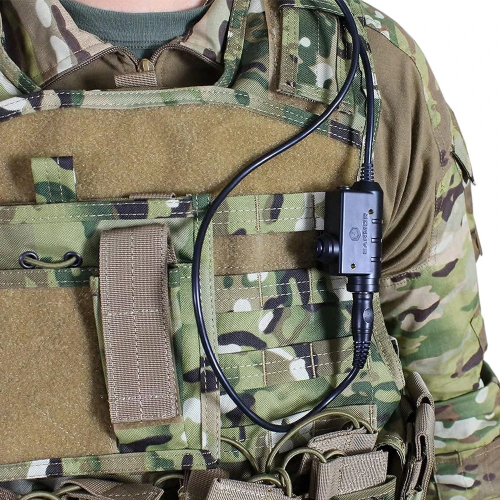 Kenwood Baofeng UV-5R UV-5RE Plus BF-888S 워키 토키 햄 라디오 용 EARMOR 전술 PTT 케이블 플러그 헤드셋 어댑터