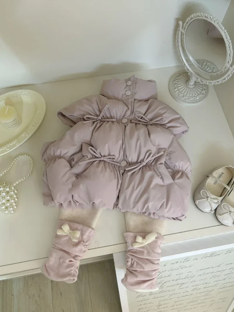 HoneyCherry-Chaleco de Color liso para niñas, chaleco de algodón a la moda para otoño e invierno, chalecos cálidos para bebés