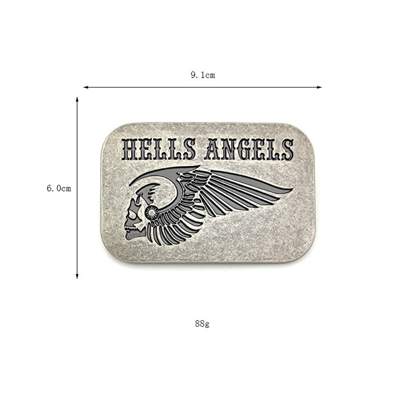 Fivela de cinto Hells Angels Skull estilo ocidental